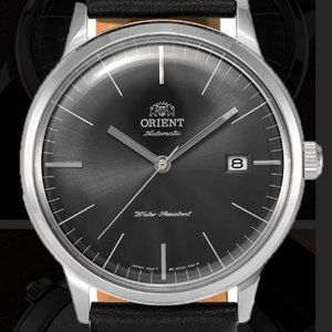 Orient '2nd Gen Bambino Version III' Japanese Automatic Watch Dark Gray Face